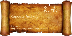 Kaposy Anikó névjegykártya