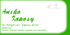 aniko kaposy business card